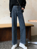 Γυναικεία τζιν στρέιτ μοντέλο με ψηλή μέση και τσέπη