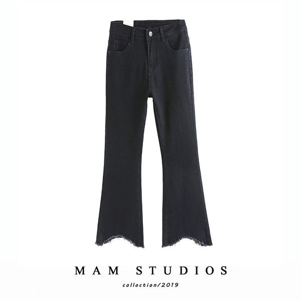 Blugi de damă cu picioare Charleston asimetrice