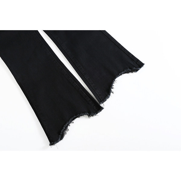 Blugi de damă cu picioare Charleston asimetrice