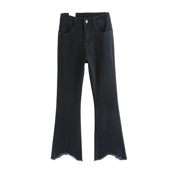 Blugi de damă cu picioare Charleston asimetrice