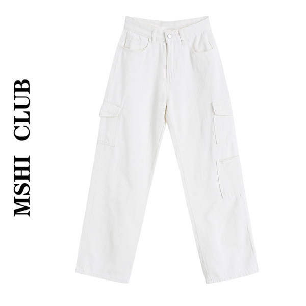 Blugi de dama cu buzunare albe