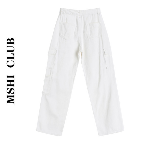 Blugi de dama cu buzunare albe