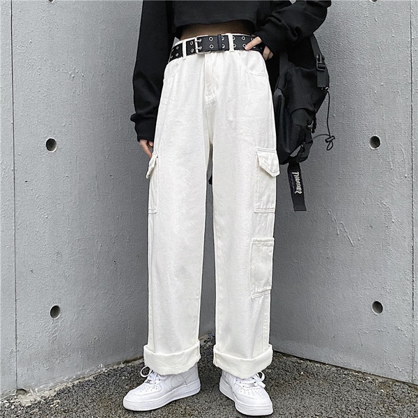 Blugi de dama cu buzunare albe