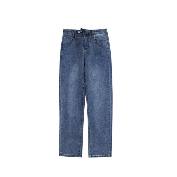 Blugi de dama cu nasturi si buzunare - model drept