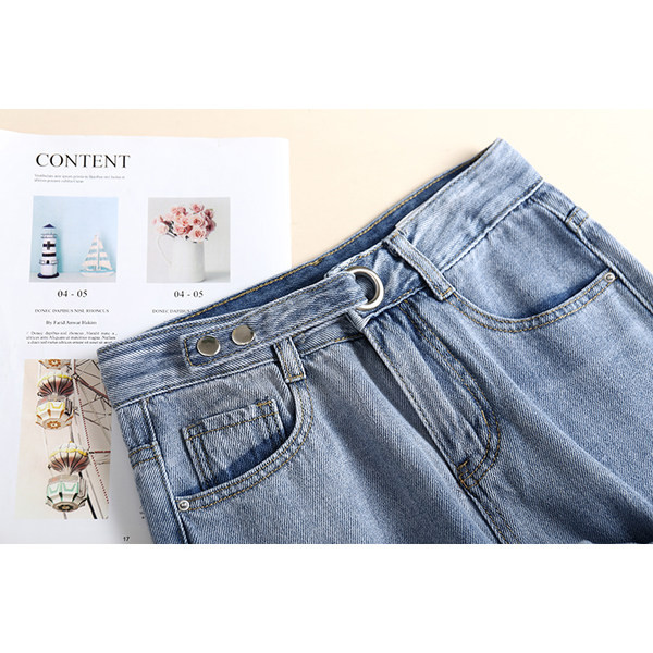 Blugi largi de vară cu talie reglabilă