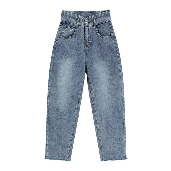 Blugi de dama model lat in talie inalta si buzunare