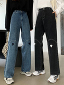 Plats sieviešu džinsu modelis ar augstu vidukli divās krāsās