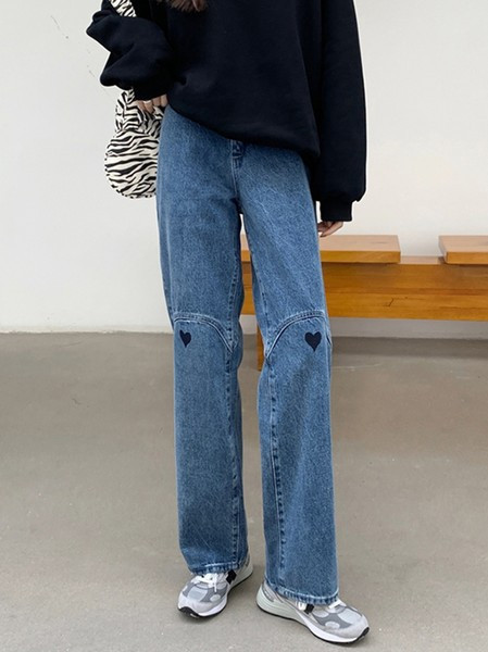 Plats sieviešu džinsu modelis ar augstu vidukli divās krāsās