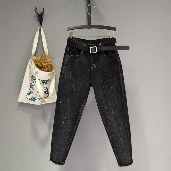 Model nou de blugi dama cu pietre si talie inalta