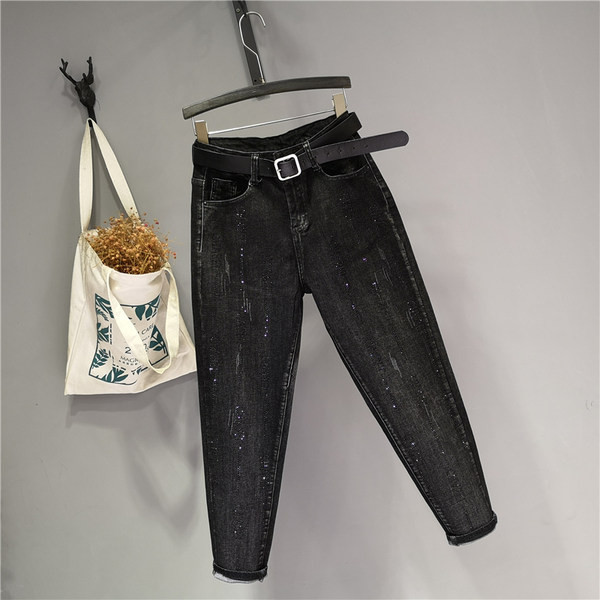 Model nou de blugi dama cu pietre si talie inalta