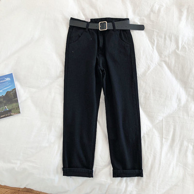 Γυναικεία τζιν ανοιξιάτικα με ψηλή μέση και ζώνη