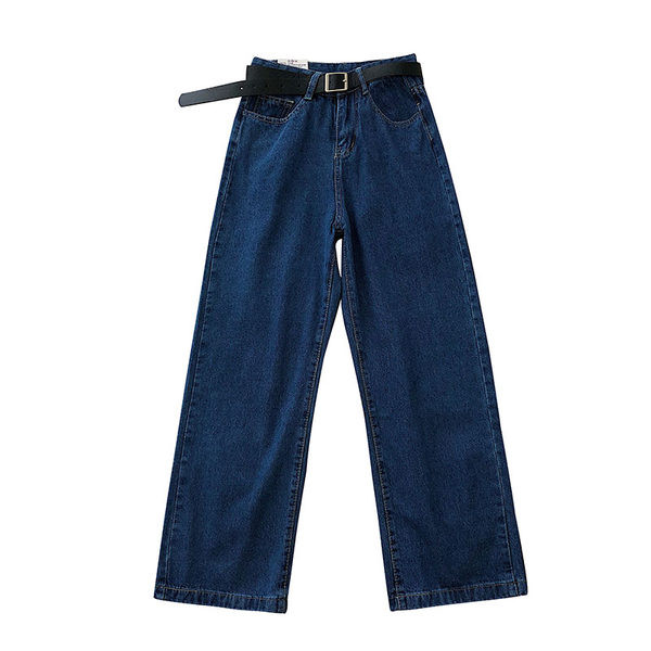 Blugi de dama model drept cu talie inalta si buzunare