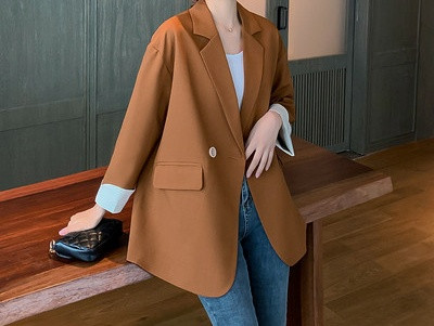 Κομψό γυναικείο μακρύ τζάκετ απλό μοντέλο