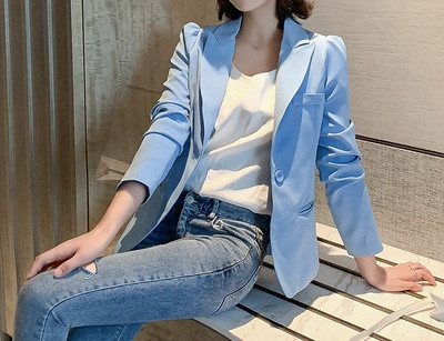 Sieviešu eleganta īsa modeļa jaka ar pogu