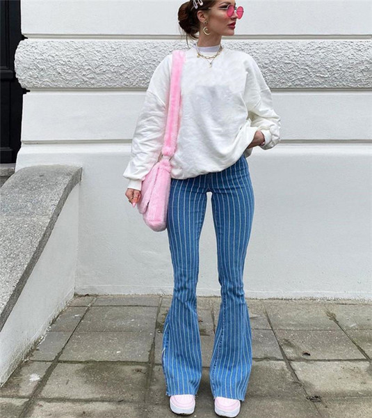 Blugi Charleston moderni în dungi