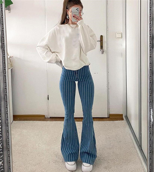 Blugi Charleston moderni în dungi