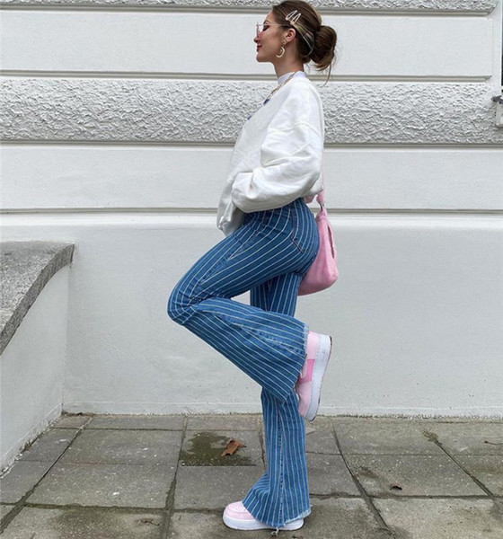 Blugi Charleston moderni în dungi