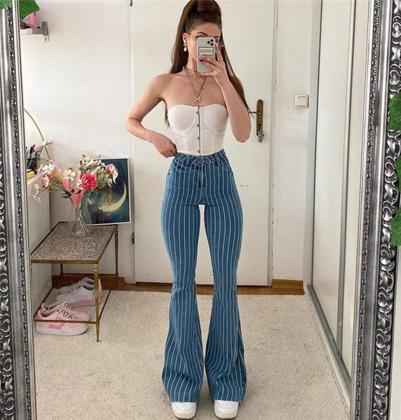 Blugi Charleston moderni în dungi