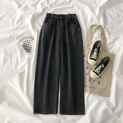 Τζιν γυναικεία με ελαστική μέση και κουμπιά