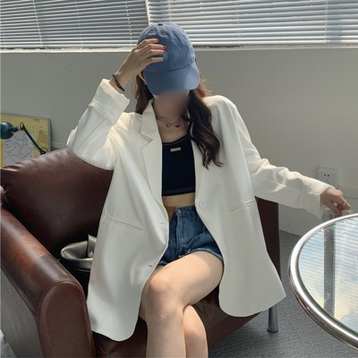 Jachetă de damă modernă model larg uni cu nasturi