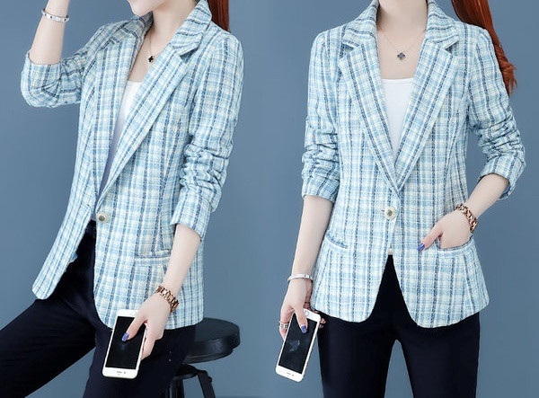 Κομψό γυναικείο κοντό σακάκι σλιμ μοντέλο με κουμπί