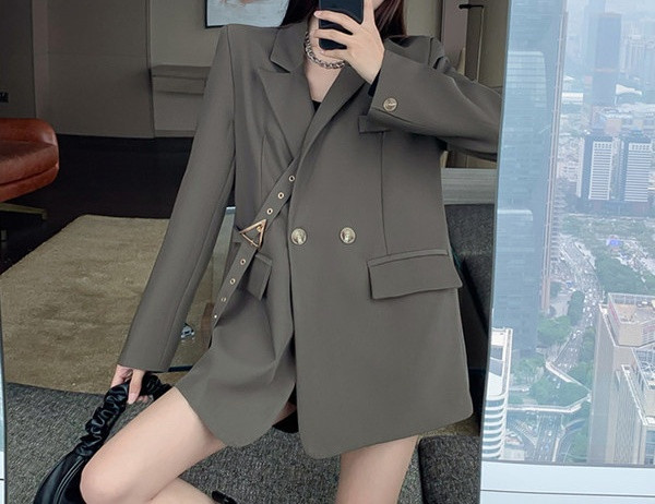 Geaca casual dama model lung lat cu nasturi