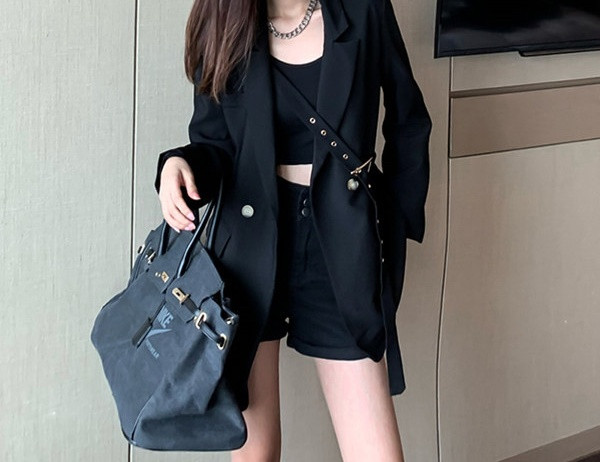 Geaca casual dama model lung lat cu nasturi