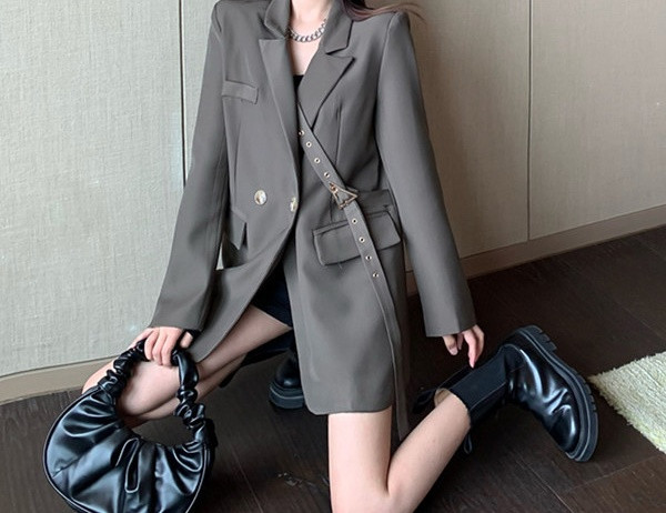 Geaca casual dama model lung lat cu nasturi