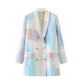 Κομψό γυναικείο σακάκι μακρύ μοντέλο με κουμπιά και λαιμόκοψη