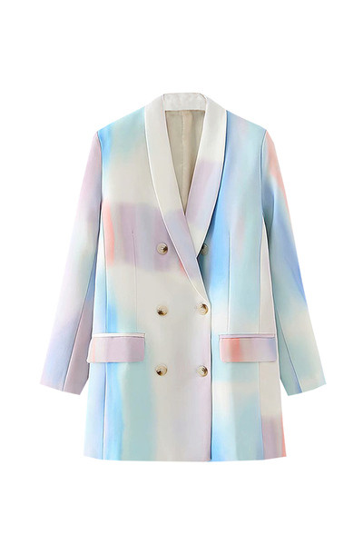 Κομψό γυναικείο σακάκι μακρύ μοντέλο με κουμπιά και λαιμόκοψη