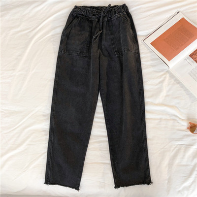 Γυναικεία casual τζιν με ψηλή μέση και τσέπες