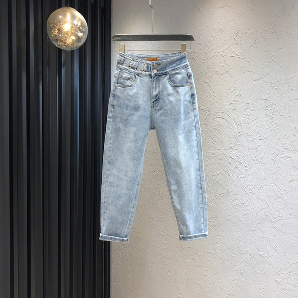 Γυναικείο τζιν νέο μοντέλο με τσέπες και ψηλή μέση