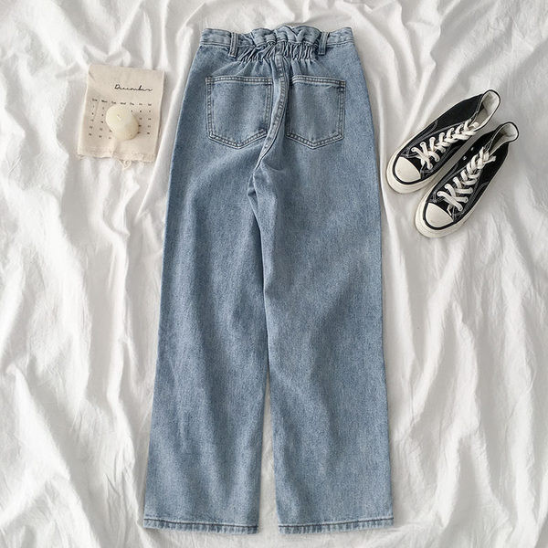 Blugi de dama cu talie elastica si buzunare