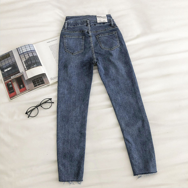 Blugi de dama de primavara cu talie inalta