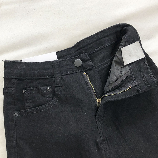 Blugi de dama negri cu talie inalta si lungime 9/10