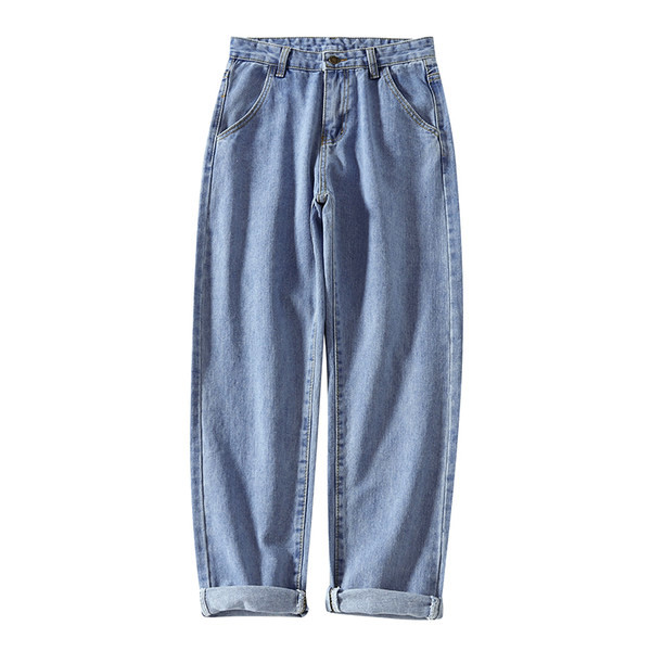 Sieviešu platie džinsi ar pogu un kabatām