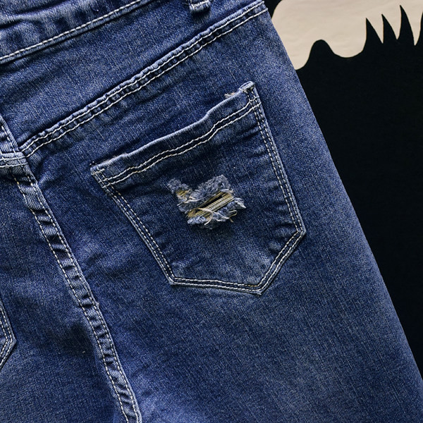 Model nou de blugi de dama cu talie inalta - in culoarea albastra