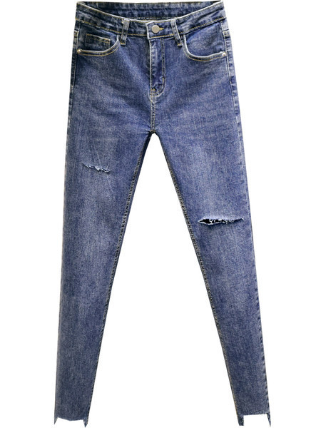 Jauns sieviešu elastīgo džinsu modelis ar saplēstiem motīviem