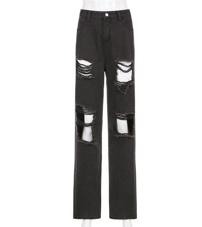 Blugi de dama model drept cu efect rupt