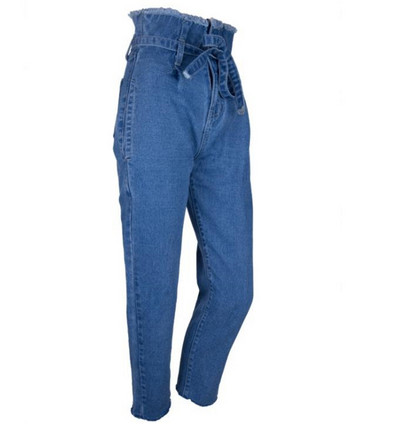 Casual τζιν με κορδόνια και τσέπες