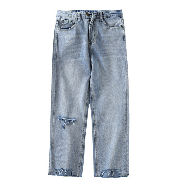 Blugi moderni cu buzunare și motive rupte