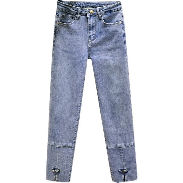 Blugi casual dama cu crapaturi-model drept