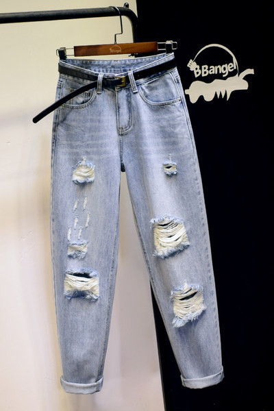 Model nou de blugi de dama cu motive rupte in albastru