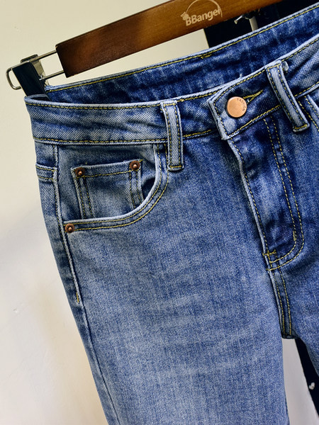 Naiste kõrge vöökohaga teksad Slim mudel - sinine värv