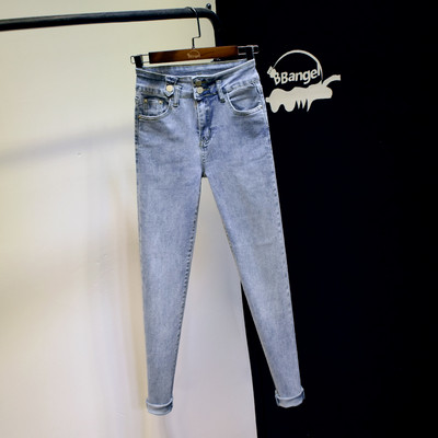 Γυναικείο τζιν λεπτό μοντέλο με ψηλή μέση - ρετρό στιλ