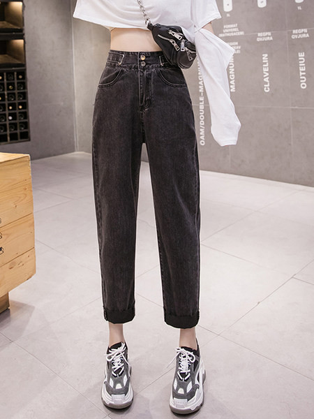 Blugi de dama model uni cu elemente metalice