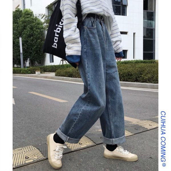 Plati džinsi ar augstu vidukli sievietēm