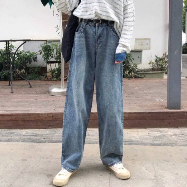 Plati džinsi ar augstu vidukli sievietēm