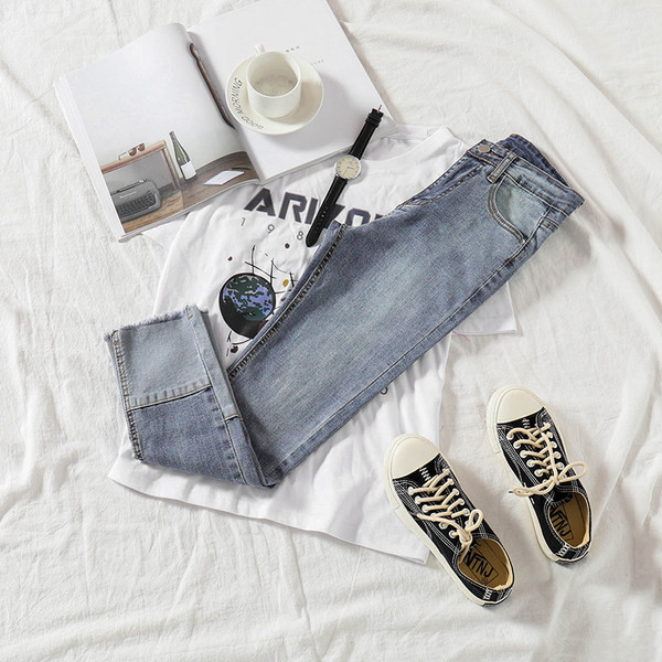 Blugi dama cu buzunare-Model Slim