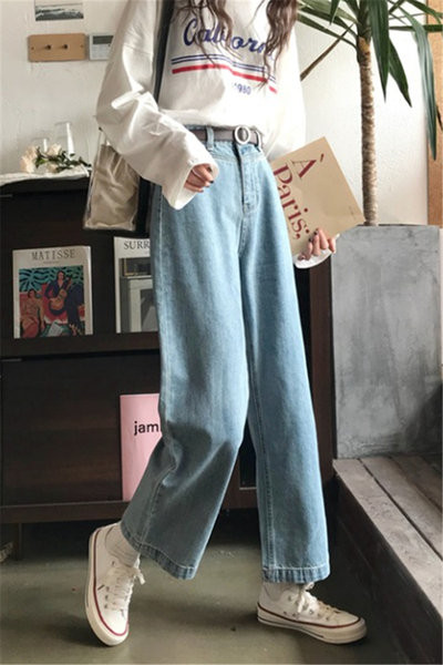 Pavasara plati džinsi sievietēm līdz potītes garumam